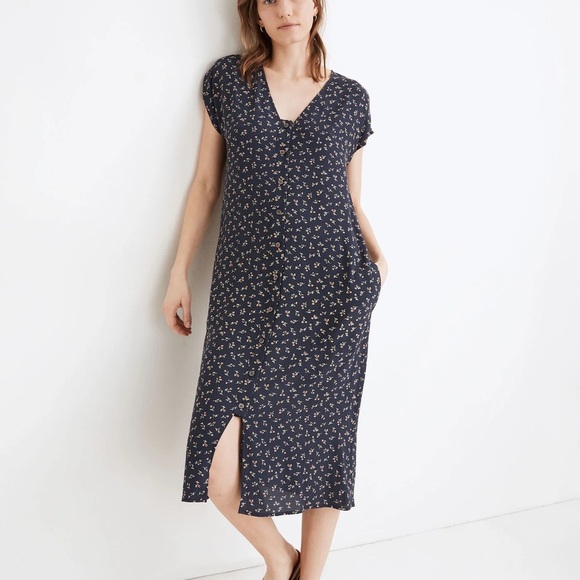 Madewell Easy Midi Dress in Spring Fling Floral Size XS - Picture 7 of 8
